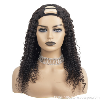 Jerry curly and pixie  U part wig Wholesale 100% Raw Virgin human hair Cuticle Aligned  Brazilian wave Hair